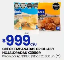 Changomas Check empanadas criollas y hojaldradas oferta