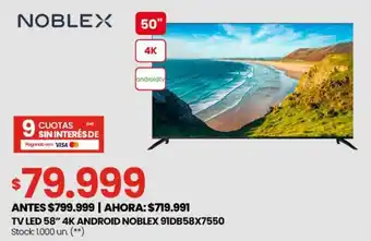 Changomas Noblex TV LED 58" oferta