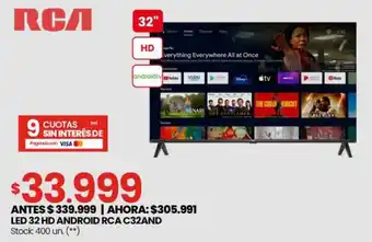 Changomas RCA LED 32" HD Android TV oferta