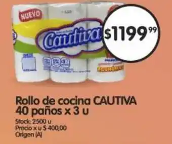 Supermercados Buenos Días CAUTIVA Rollo de cocina oferta