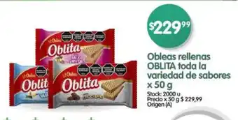 Supermercados Buenos Días OBLITA Obleas rellenas oferta