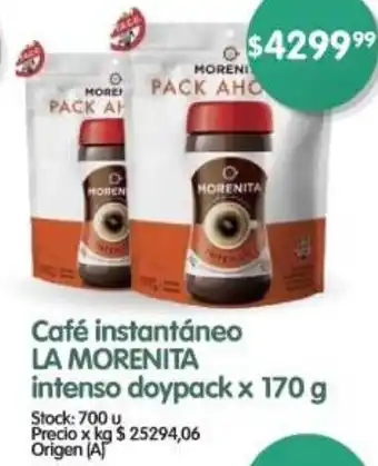 Supermercados Buenos Días LA MORENITA Café instantáneo oferta