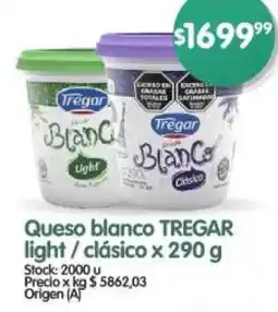 Supermercados Buenos Días TREGAR Queso blanco oferta