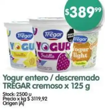 Supermercados Buenos Días TRĒGAR Yogur entero/descremado oferta