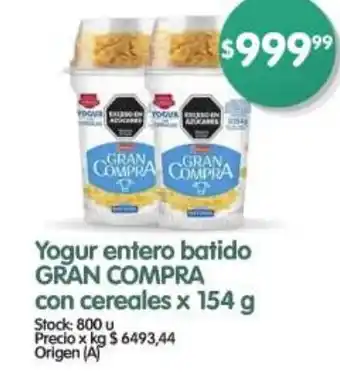 Supermercados Buenos Días GRAN COMPRA Yogur entero batido oferta