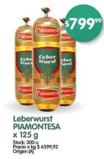 Supermercados Buenos Días PIAMONTESA Leberwurst oferta