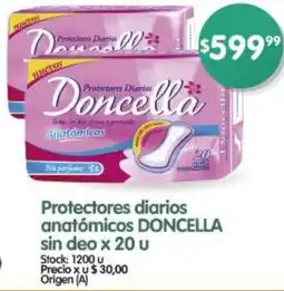 Supermercados Buenos Días DONCELLA Protectores diarios anatómicos oferta