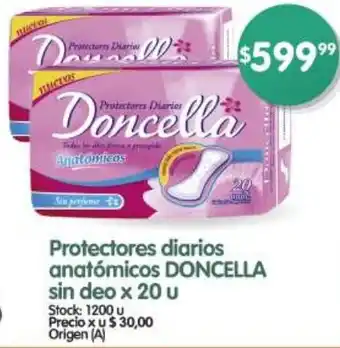 Supermercados Buenos Días DONCELLA Protectores diarios anatómicos oferta