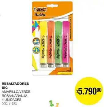 Atomo Conviene Bic resaltadores amarillo/verde rosa/naranja oferta