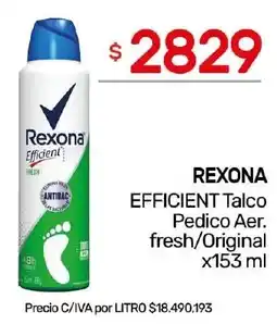 Nini Mayorista Rexona efficient talco pedico aer. fresh/original oferta