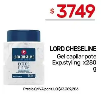 Nini Mayorista Lord cheseline gel capilar pote exp.styling oferta