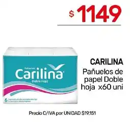 Nini Mayorista Carilina pañuelos de papel doble hoja oferta