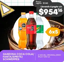 Supermercados Tadicor Gaseosa Coca-cola/Fanta/Sprite/Schweppess oferta