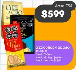 Supermercados Tadicor Bizcochos 9 de Oro oferta