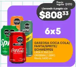 Supermercados Tadicor Gaseosa Coca-cola/Fanta/Sprite/Schweppes oferta