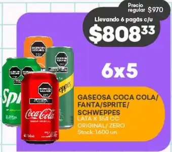 Supermercados Tadicor Gaseosa Coca-cola/Fanta/Sprite/Schweppes oferta