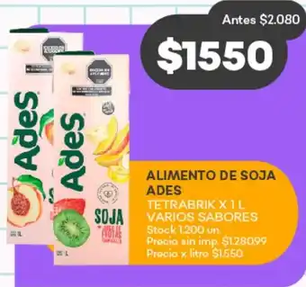 Supermercados Tadicor Ades Alimento de Soja oferta