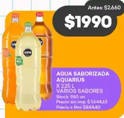 Supermercados Tadicor Aquarius Agua Saborizada oferta