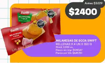 Supermercados Tadicor Swift milanesas de soja oferta