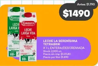 Supermercados Tadicor La Serenísima Larga Vida Leche oferta