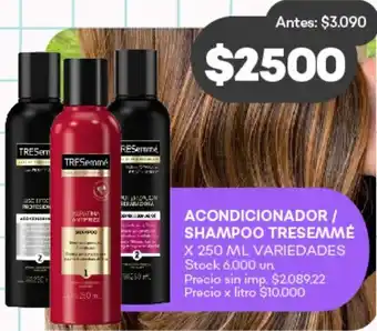 Supermercados Tadicor Tresemme Shampoo / Acondicionador oferta