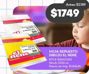 Supermercados Tadicor El Nene Joha Repuesto Dibujo oferta