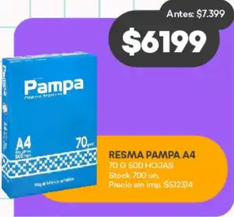 Supermercados Tadicor Pampa Resma A4 oferta