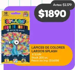 Supermercados Tadicor Splash Lapices de colores oferta