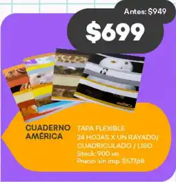 Supermercados Tadicor Cuaderno américa oferta