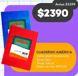 Supermercados Tadicor Cuaderno américa oferta