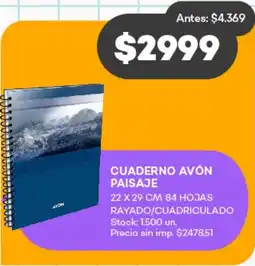 Supermercados Tadicor Cuaderno avón paisaje oferta