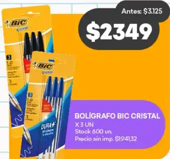 Supermercados Tadicor BIC Bolígrafo cristal oferta