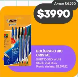 Supermercados Tadicor BIC Bolígrafo cristal oferta