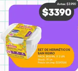 Supermercados Tadicor San Remo sSet de herméticos oferta