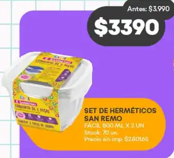 Supermercados Tadicor San Remo sSet de herméticos oferta