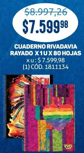 Makro Cuaderno rivadavia rayado oferta