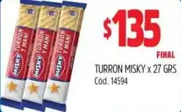 Supermercados Yaguar Misky Turron oferta