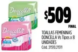 Supermercados Yaguar Doncella Toallas Femeninas oferta