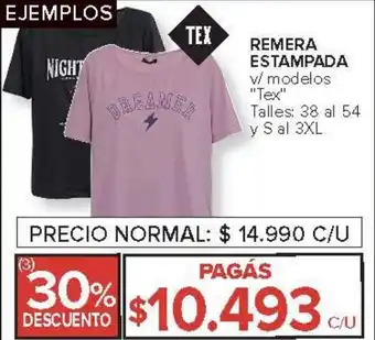 Carrefour Tex remera estampada oferta