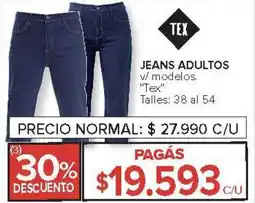 Carrefour Tex jeans adultos oferta