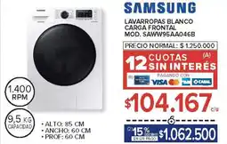 Carrefour Samsung lavarropas blanco carga frontal oferta