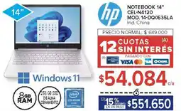 Carrefour HP Notebook 14" CEL-N4120 oferta