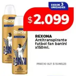 Supermayorista Vital REXONA Antitranspirante futbol fan banini oferta