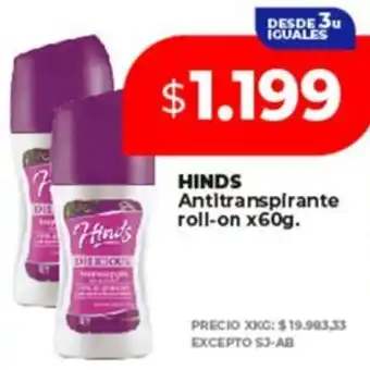 Supermayorista Vital HINDS Antitranspirante roll-on oferta