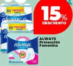 Supermayorista Vital ALWAYS Protección Femeninalways. Femenina oferta