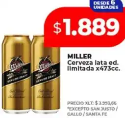 Supermayorista Vital Miller cerveza lata ed. limitada oferta