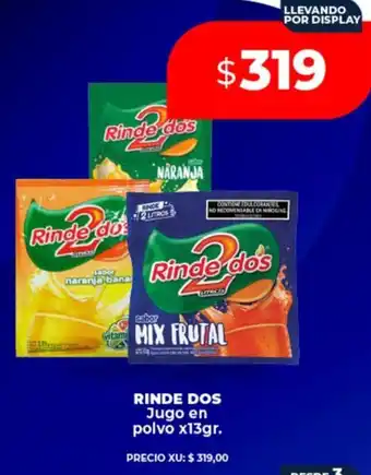 Supermayorista Vital Rinde dos jugo en polvo oferta