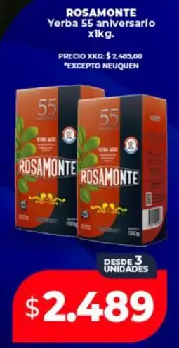 Supermayorista Vital Rosamonte yerba 55 aniversario oferta