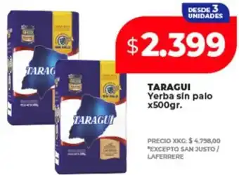 Supermayorista Vital Taragui yerba sin palo oferta