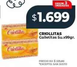 Supermayorista Vital Criollitas galletitas oferta